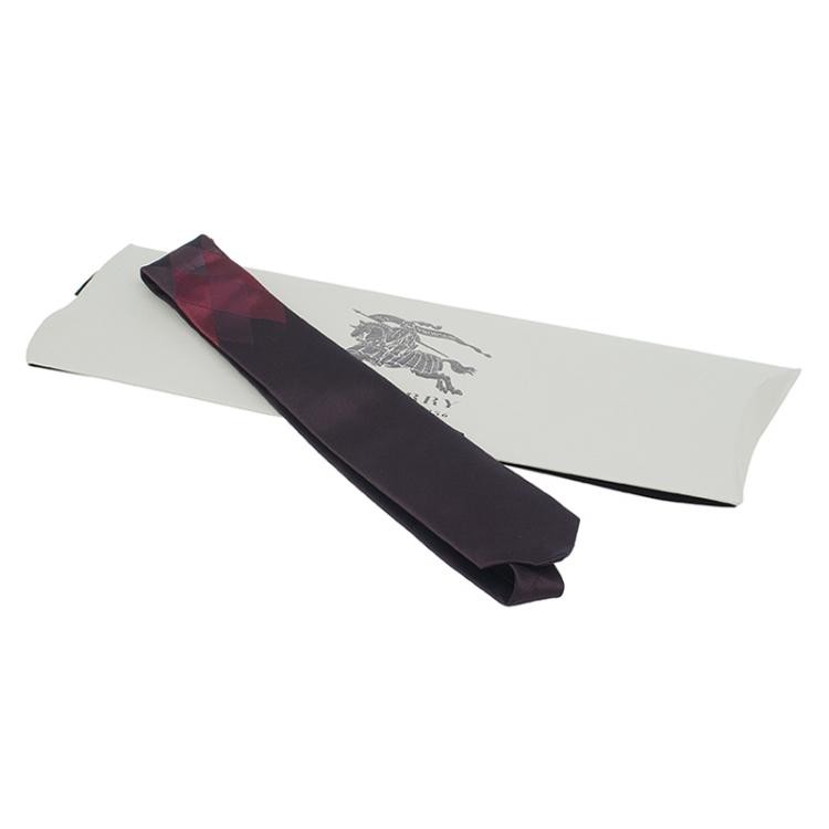 burgundy burberry tie