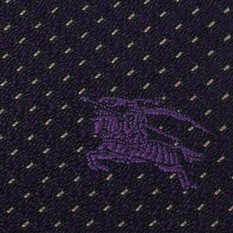 Pre Owned Burberry Purple Dot Silk Tie