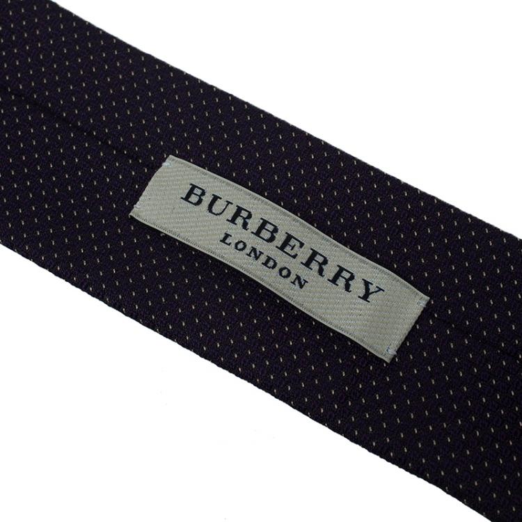 Pre Owned Burberry Purple Dot Silk Tie