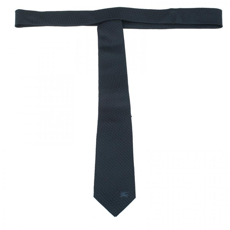 Pre Owned Burberry Black Silk Tie