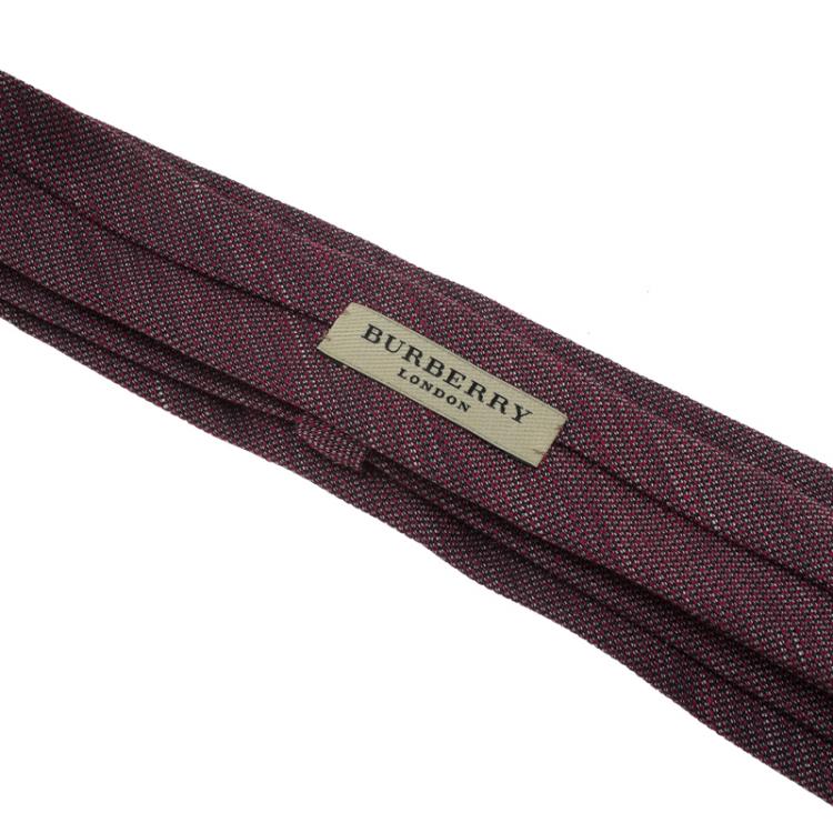 Pre Owned Burberry Purple Linen and Silk Tie