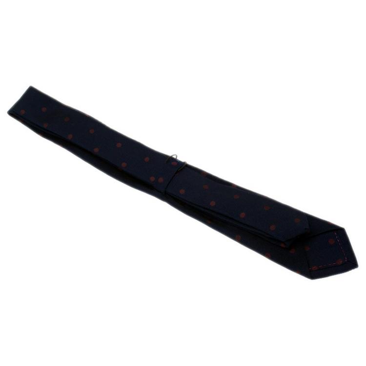 Pre Owned Burberry Navy Blue Polka Dot Silk Tie