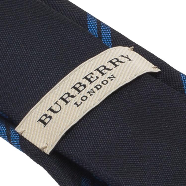 مملوكة مسبقًا Burberry Blue Striped Silk Tie