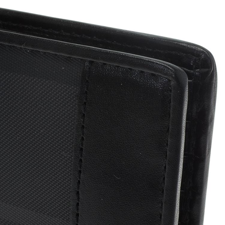 Pre Owned Burberry Black Horseferry Check Canvas and Leather Bi-Fold Wallet