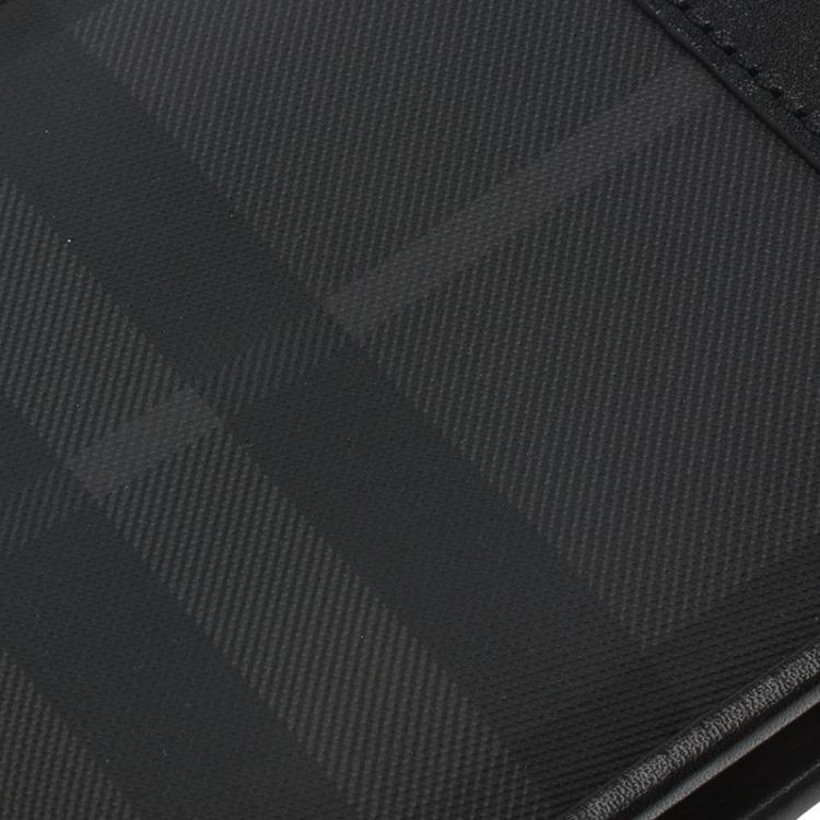 Pre Owned Burberry Black Horseferry Check Canvas and Leather Bi-Fold Wallet