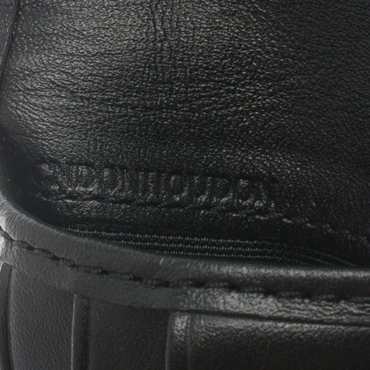 Pre Owned Burberry Black Horseferry Check Canvas and Leather Bi-Fold Wallet