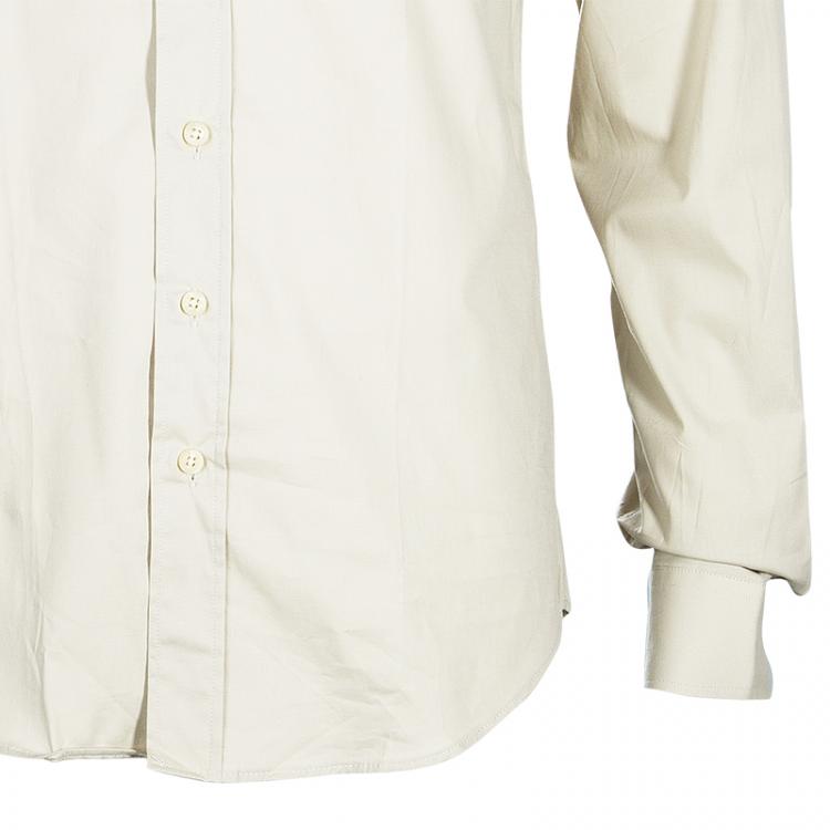 Pre Owned Burberry Men's Taupe Cotton Shirt L