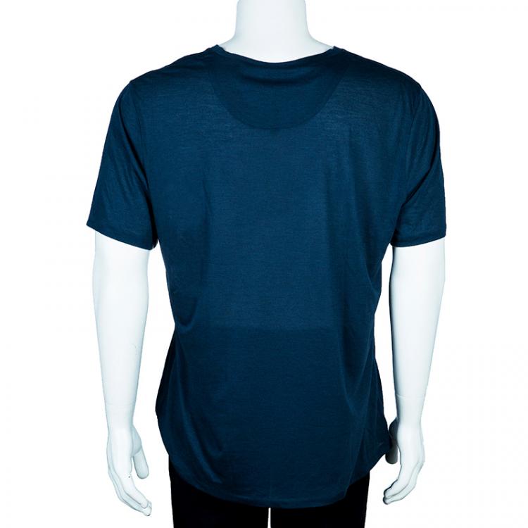 Pre Owned Burberry Men's Blue V-Neck T-Shirt XXL 