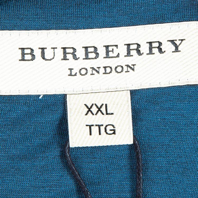 Pre Owned Burberry Men's Blue V-Neck T-Shirt XXL 