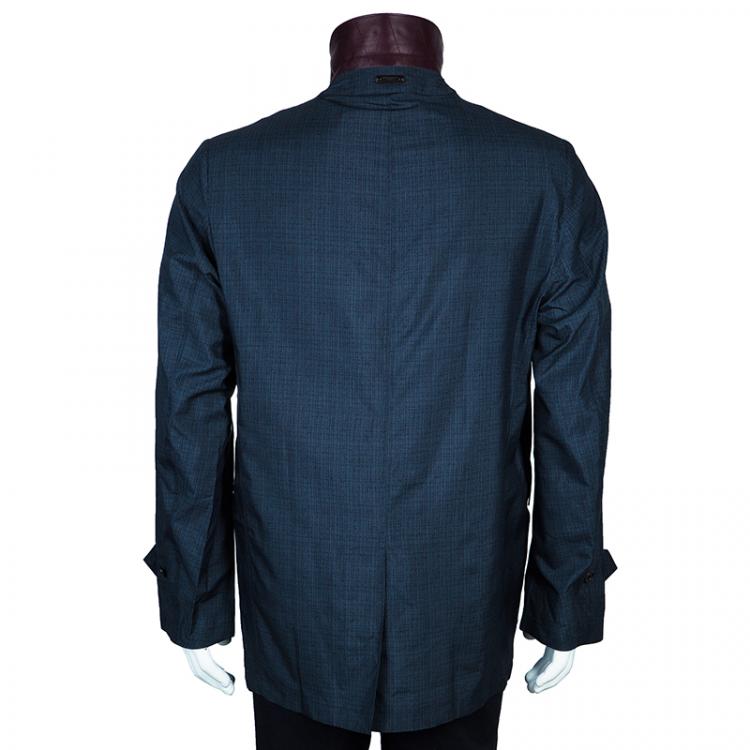 Pre Owned Burberry Men's Printed Silk Car Coat L