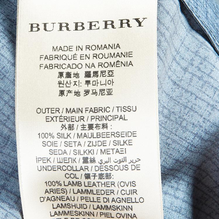 Pre Owned Burberry Men's Printed Silk Car Coat L