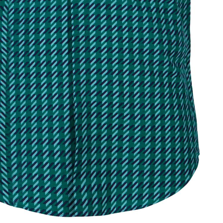 مملوكة مسبقًا Burberry Men's Green Printed Cotton Shirt S