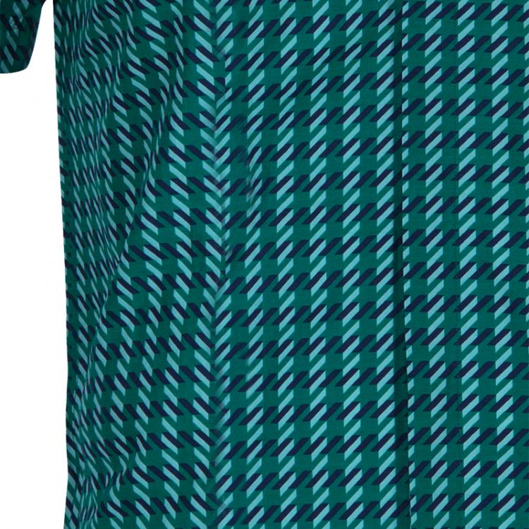 مملوكة مسبقًا Burberry Men's Green Printed Cotton Shirt S