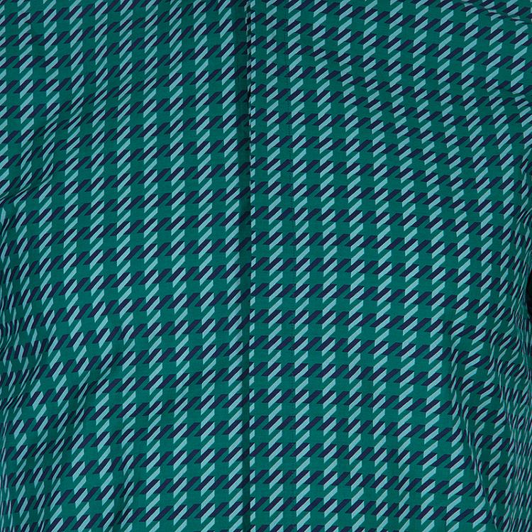 مملوكة مسبقًا Burberry Men's Green Printed Cotton Shirt S