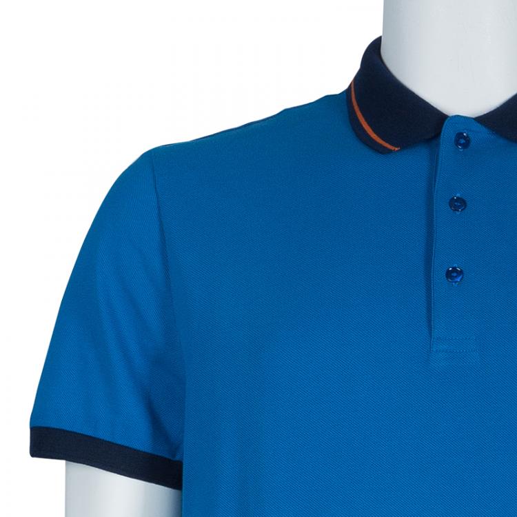 Pre Owned Burberry Blue Polo Shirt XXL 
