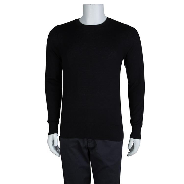 Pre Owned Burberry Black Novacheck Shoulder Detail Cashmere Sweater XXL