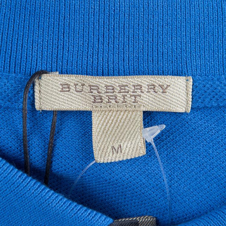 Pre Owned Burberry Brit Blue Classic Polo T-Shirt M
