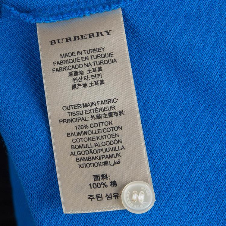 Pre Owned Burberry Brit Blue Classic Polo T-Shirt M