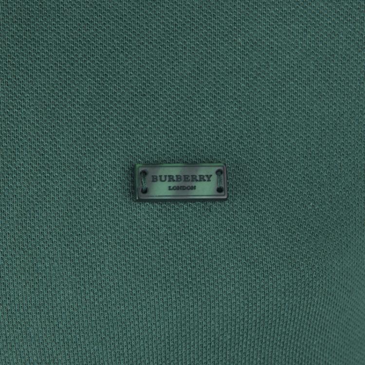 مملوكة مسبقًا Burberry Brit Green Contrast Collar Short Sleeve Polo Shirt M