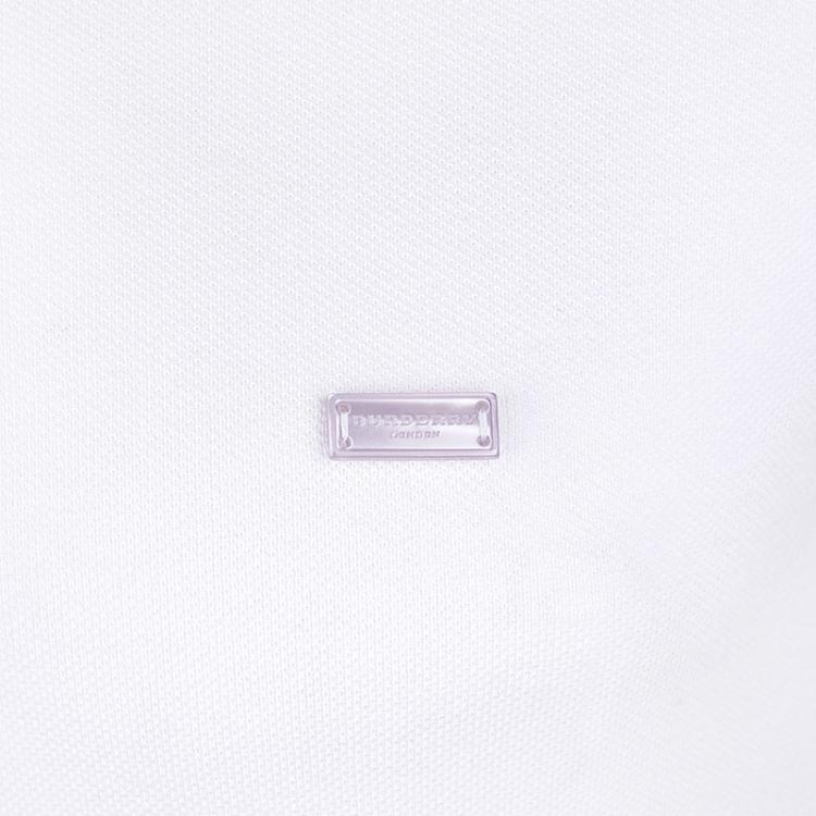 Pre Owned Burberry Brit White Contrast Collar Short Sleeve Polo Shirt L