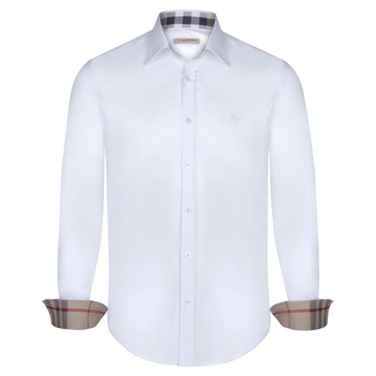 White Novacheck Detail Cotton Shirt ...