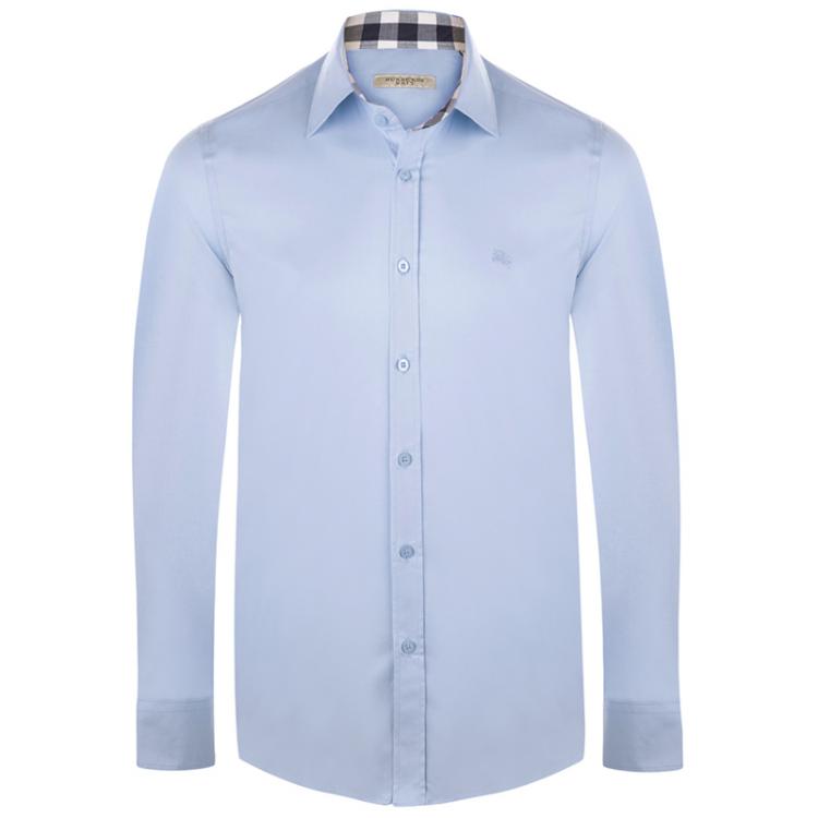 Burberry Brit Light Blue Novacheck Detail Cotton Shirt XL Burberry | TLC
