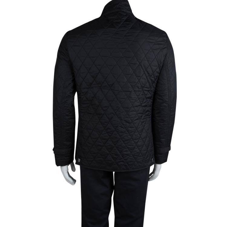 Pre Owned Burberry Black Diamond Quilted Jacket M