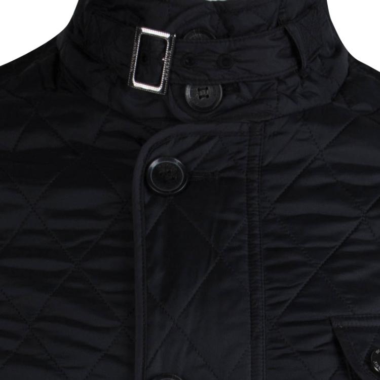 Pre Owned Burberry Black Diamond Quilted Jacket M