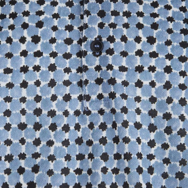 Pre Owned Burberry Brit Blue Printed Polo T-Shirt XXXL
