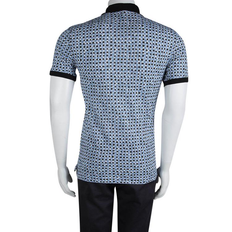 Pre Owned Burberry Brit Blue Printed Polo T-Shirt S