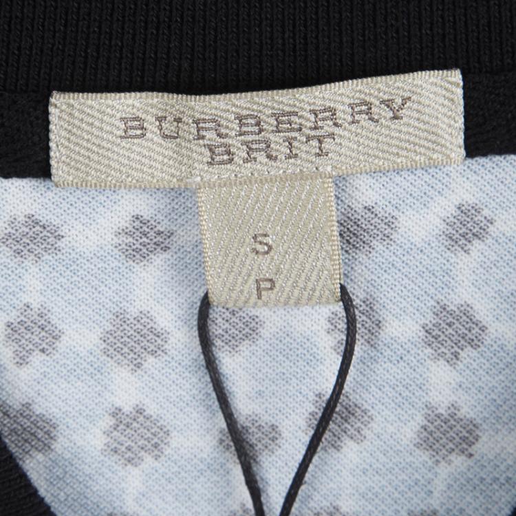 Pre Owned Burberry Brit Blue Printed Polo T-Shirt S