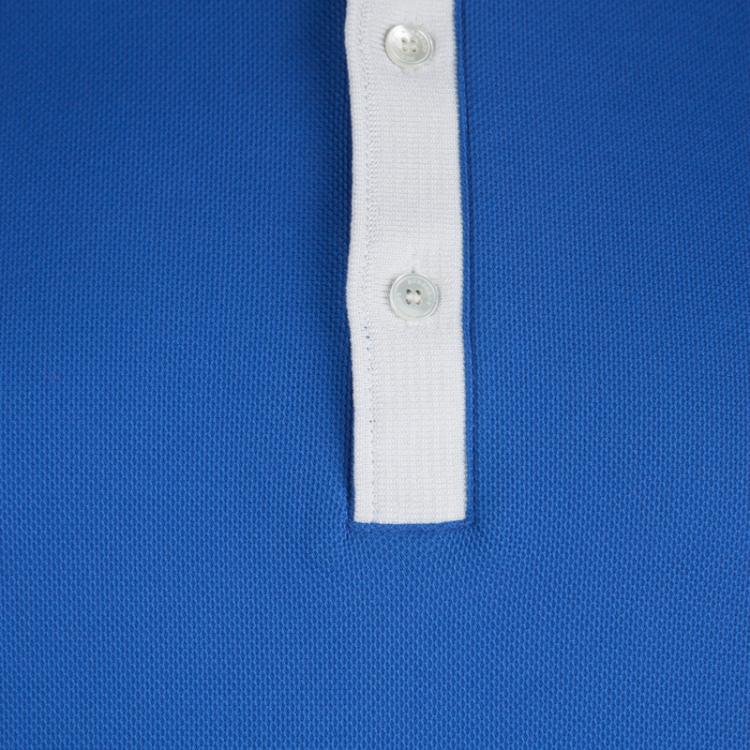Pre Owned Burberry Blue Contrast Collar Polo T-Shirt XXL