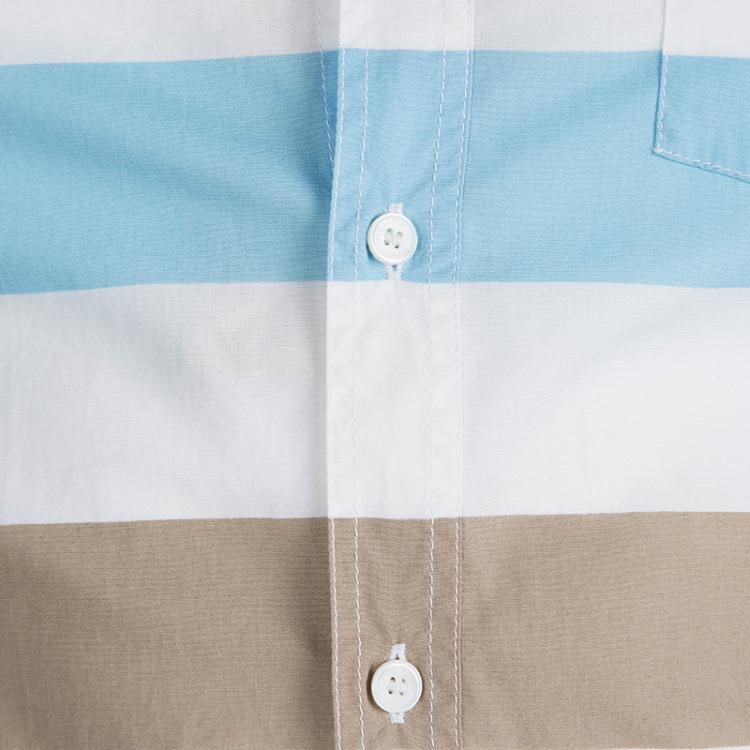 Pre Owned Burberry Brit Colorblock Striped Cotton Short Sleeve Shirt S