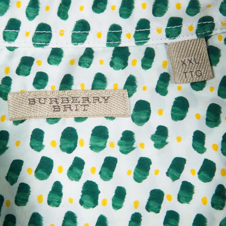 مملوكة مسبقًا Burberry Printed Long Sleeve Button Front Ancell Shirt XXL