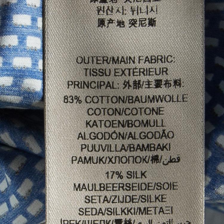 Pre Owned Burberry London Lapis Blue Printed Short Sleeve Southbrook Shirt S