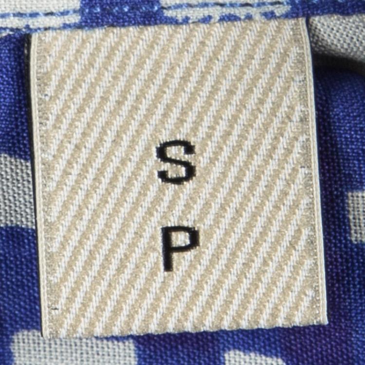 Pre Owned Burberry London Indigo Check Printed Short Sleeve Shelbon Shirt S