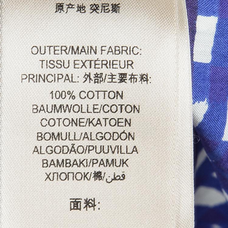 Pre Owned Burberry London Indigo Check Printed Short Sleeve Shelbon Shirt S