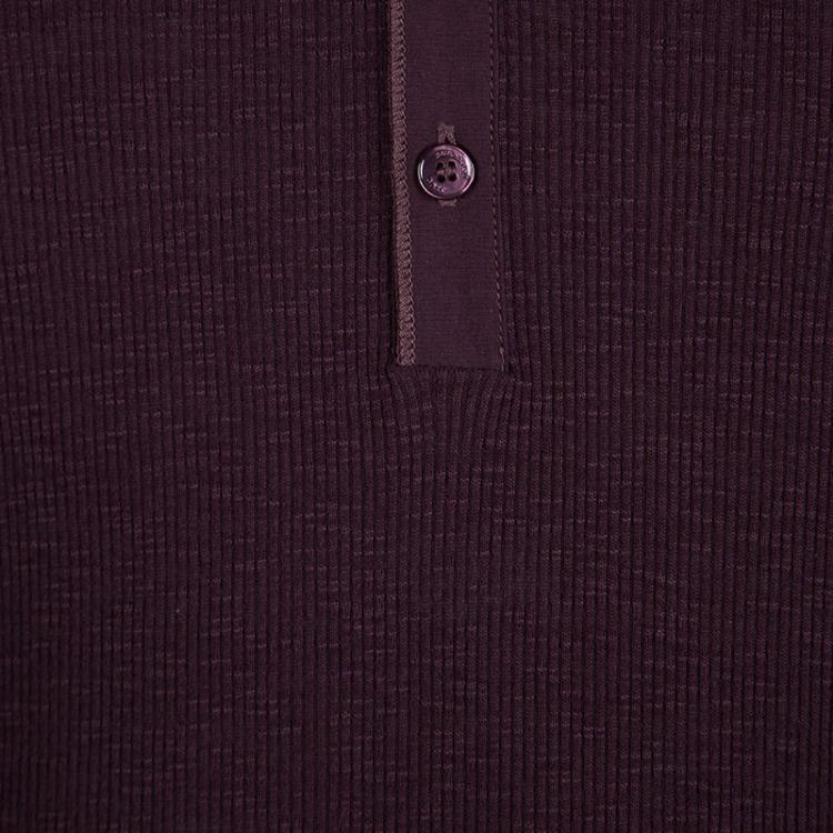 مملوكة مسبقًا Burberry Brit Deep Burgundy Rib Knit Long Sleeve Crew Neck T-Shirt XXXL