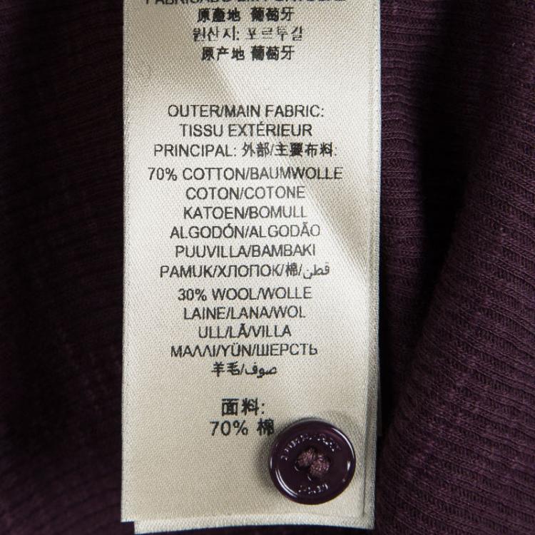 مملوكة مسبقًا Burberry Brit Deep Burgundy Rib Knit Long Sleeve Crew Neck T-Shirt XXXL