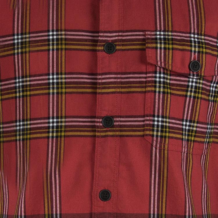 Pre Owned Burberry Red Checked Cotton Long Sleeve Nelton Shirt XXL