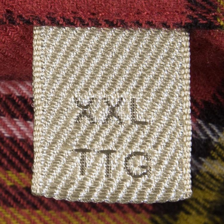 Pre Owned Burberry Red Checked Cotton Long Sleeve Nelton Shirt XXL