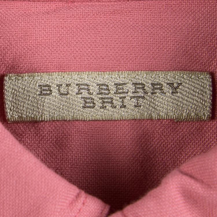 Pre Owned Burberry Brit Rose Pink Cotton Long Sleeve Carmell Shirt XS