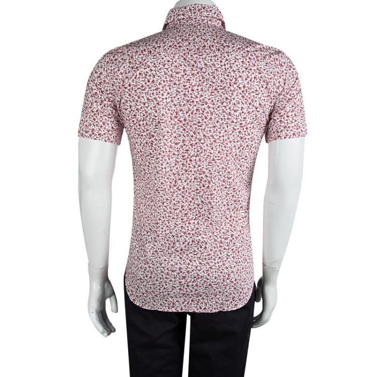 مملوكة مسبقً�ا Burberry London Printed Cotton Short Sleeve Southbrook Shirt S