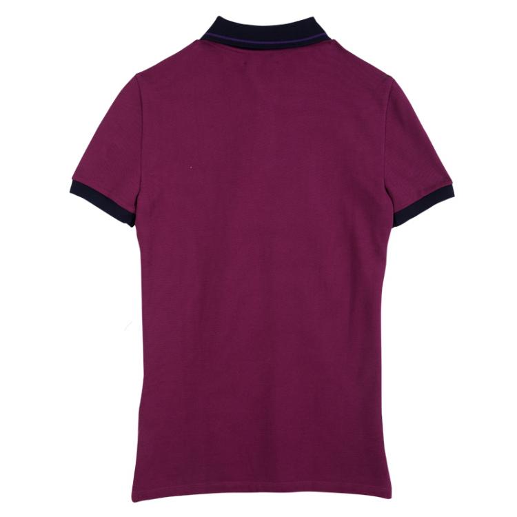 Pre Owned Burberry London Burgundy Contrast Collar Atkins Polo T-Shirt XS