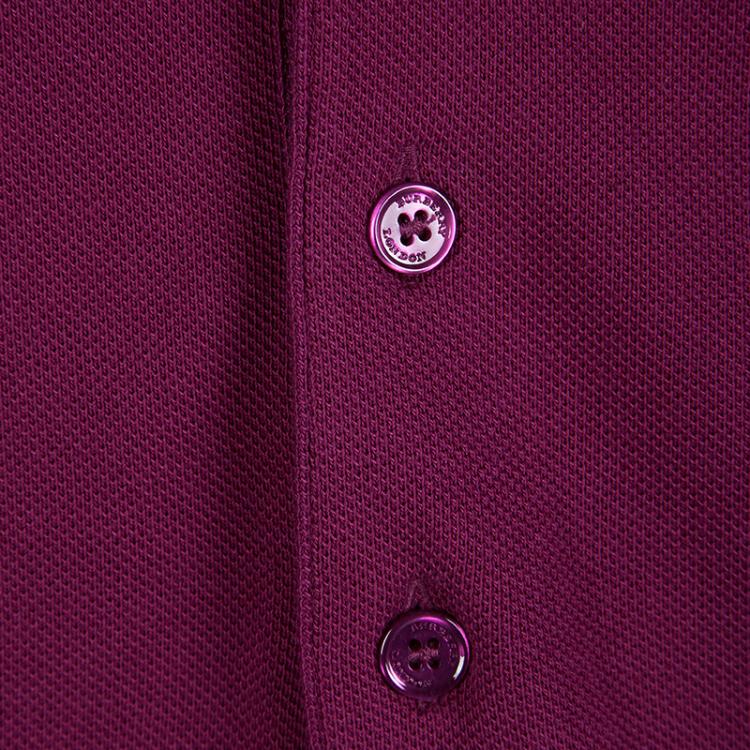 Pre Owned Burberry London Burgundy Contrast Collar Atkins Polo T-Shirt XS
