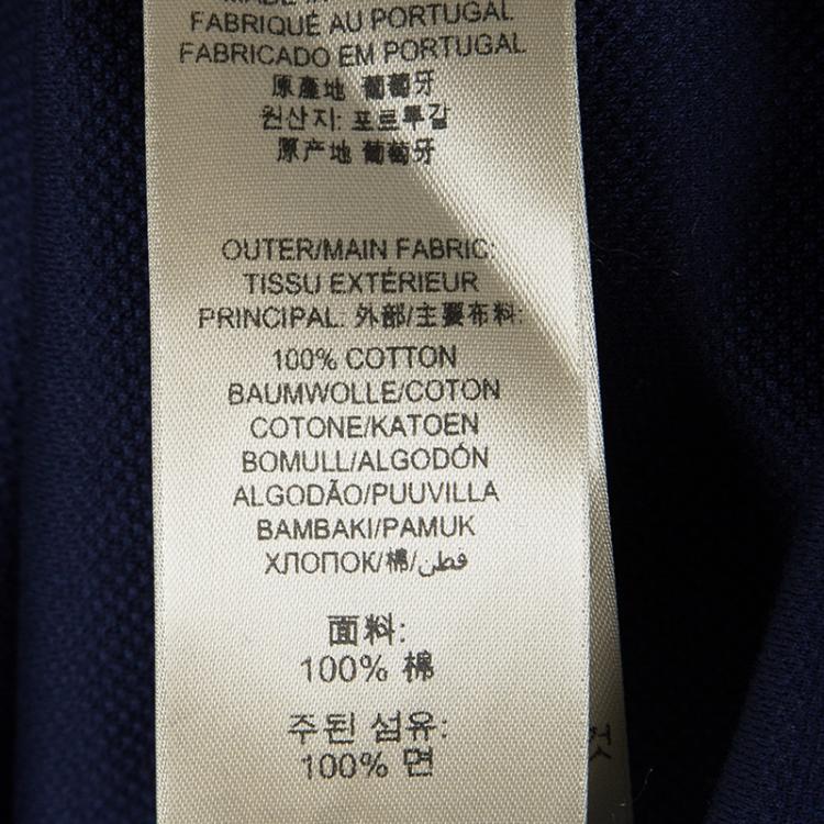 Pre Owned Burberry London Navy Blue Honeycomb Knit Polo T-Shirt XS