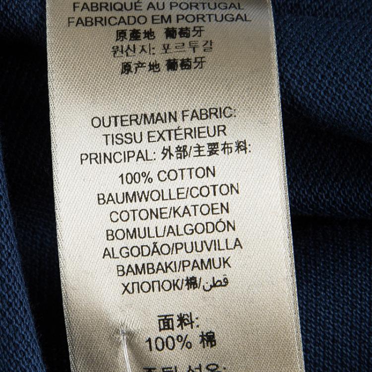 Pre Owned Burberry Deep Teal Blue Contrast Collar Honeycomb Knit Atkins Polo T-Shirt XS