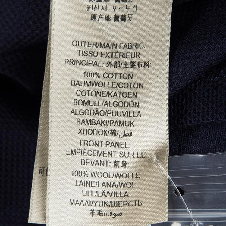 Pre Owned Burberry Black and Navy Blue Colorblock Polo T-Shirt XS
