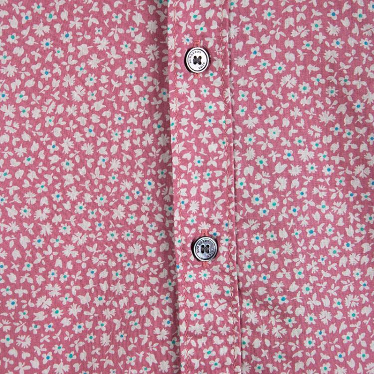 Pre Owned Burberry Brit Pink Cotton Floral Printed Short Sleeve Button Front Shirt M