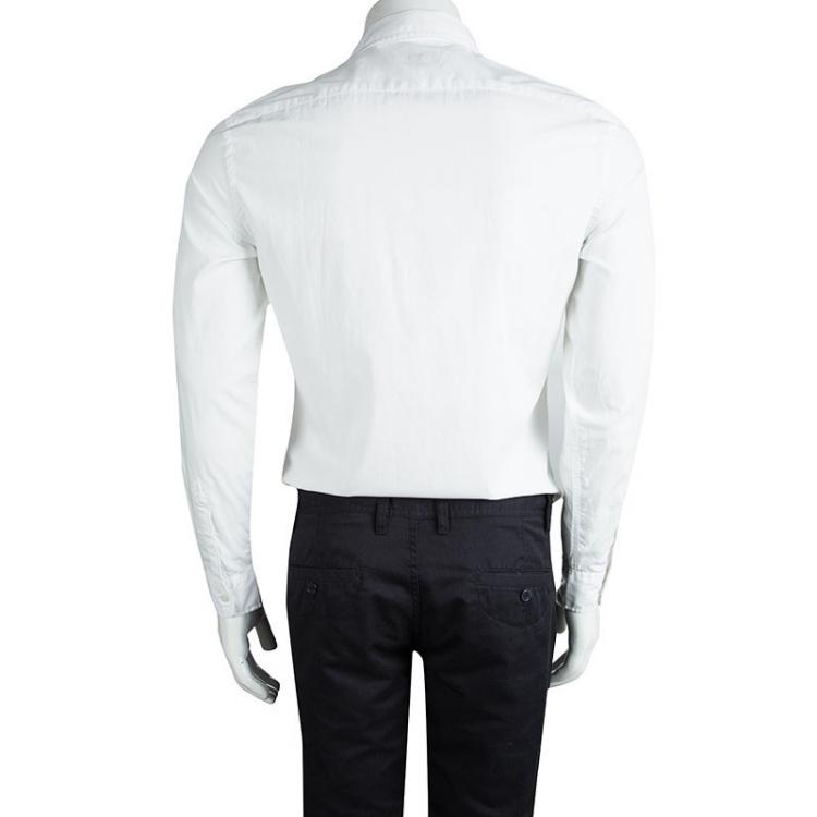 Pre Owned Burberry Brit White Cotton Contrast Pocket Detail Long Sleeve Owen Shirt S